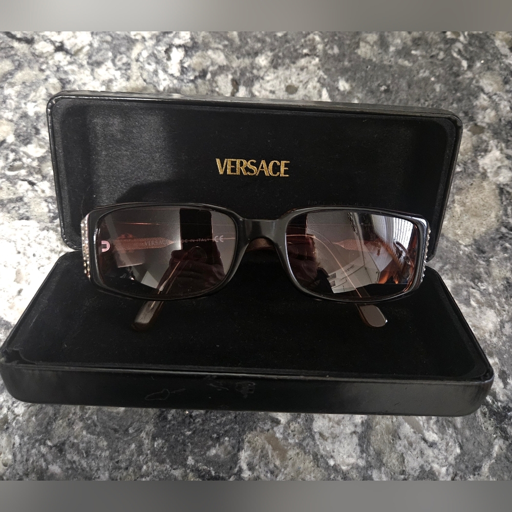 Versace Brown Sunglasses With Bifocals And Case
